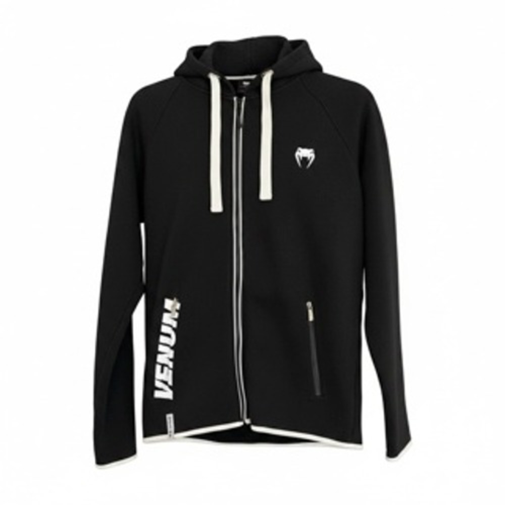 Venum Laser‎ 2.0 Mens Full Zip Hoodie Black White Training Jacket XL